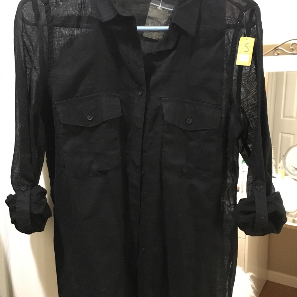 Ambiance Black Long Sleeve Blouse